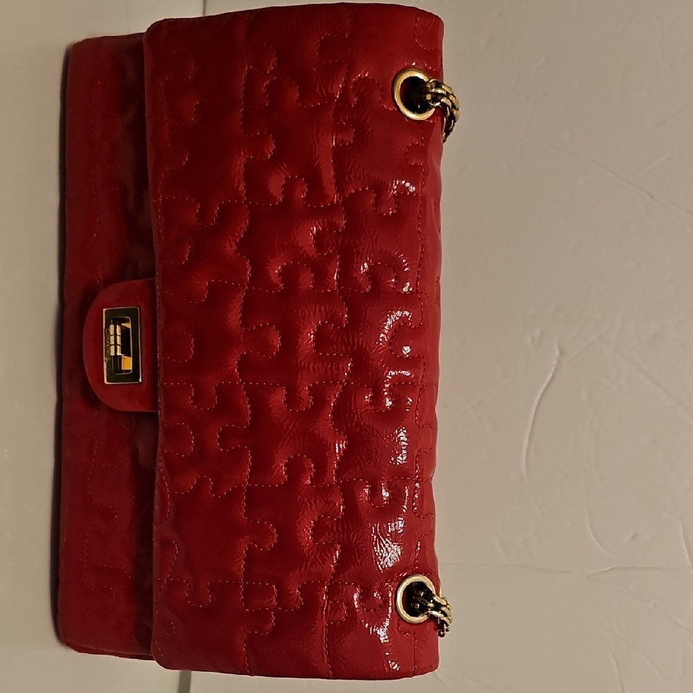 CHANEL Red Quilted Clutch
